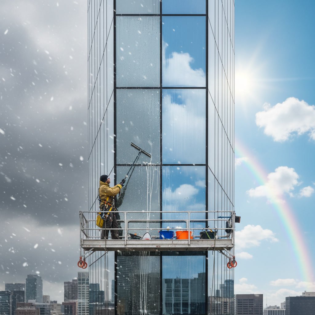 Weather conditions affecting residential window cleaning schedule