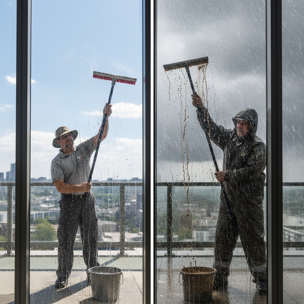 Optimal weather conditions for streak-free window cleaning results